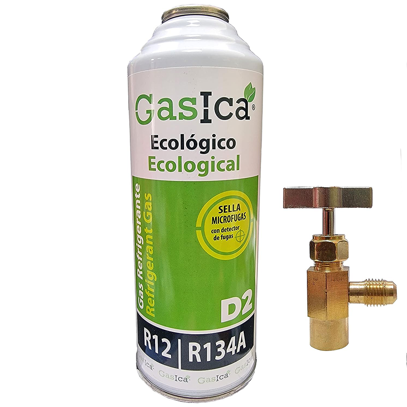 3 en 1 Aceite + Tapa fugas + Gas refrigerante R12/R134a de coche