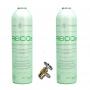 2 Botellas Gas Refrigerante R600 + Valvula 420Gr Isobutano