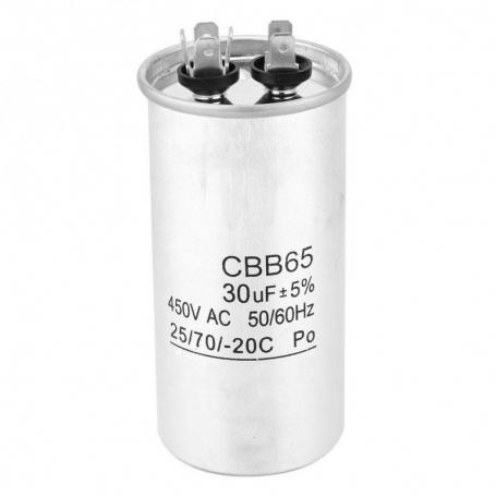 Condensador 30µf 450v Trabajo Aire Acondicionado Metalico Standard