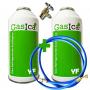 2 Botellas Gas Ecologico Gasica YF 355gr + Valvula + Manguera Sustituto R1234YF Organico