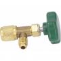 Valvula Servicio Envase Gas R600, R290 y R436V Isobutano 7/16 H x 1/4 M Sae