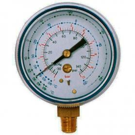 Manometro Alta Presion 70mm Rosca 1/8 R22, R407C, R410A Sin Puente