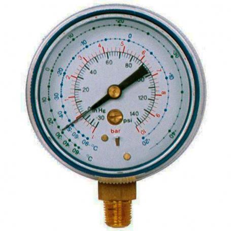 Manometro Alta Presion 70mm Rosca 1/8 R22, R407C, R410A Sin Puente