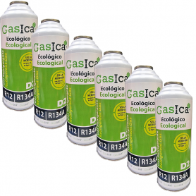 6 Botellas Gas Gasica D2 226g Alternativo R12, R134A Freeze Organico