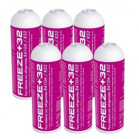 6 Botellas Gas Refrigerante Freeze Organico +32 350Gr Sustituto R32, R410A