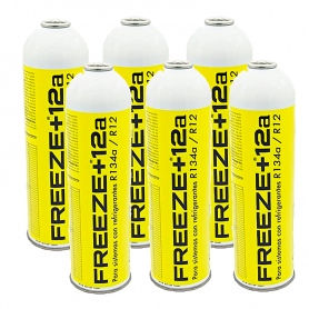 6 Botellas Gas Refrigerante Freeze +12a 420Gr Organico Sustituto R12, R134A