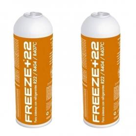 2 Botellas Gas Refrigerante Freeze +22 400Gr Organico Sustituto R22, R404, R407C