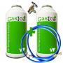 2 Botellas Gas Ecologico Gasica YF 226gr + Valvula + Manguera Alternativo R1234YF Freeze Organico