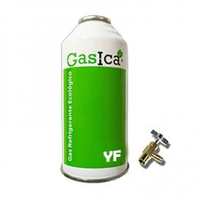1 Botella Gas Ecologico Gasica YF 226gr + Valvula Alternativo R1234YF Freeze Organico