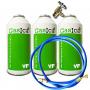 3 Botellas Gas Ecologico Gasica YF 226gr + Valvula + Manguera Alternativo R1234YF Freeze Organico