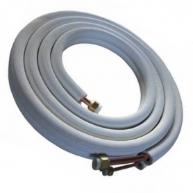 Tubo Cobre Aislado Bipolar 3/8 5/8 + Tuercas 5 Metros